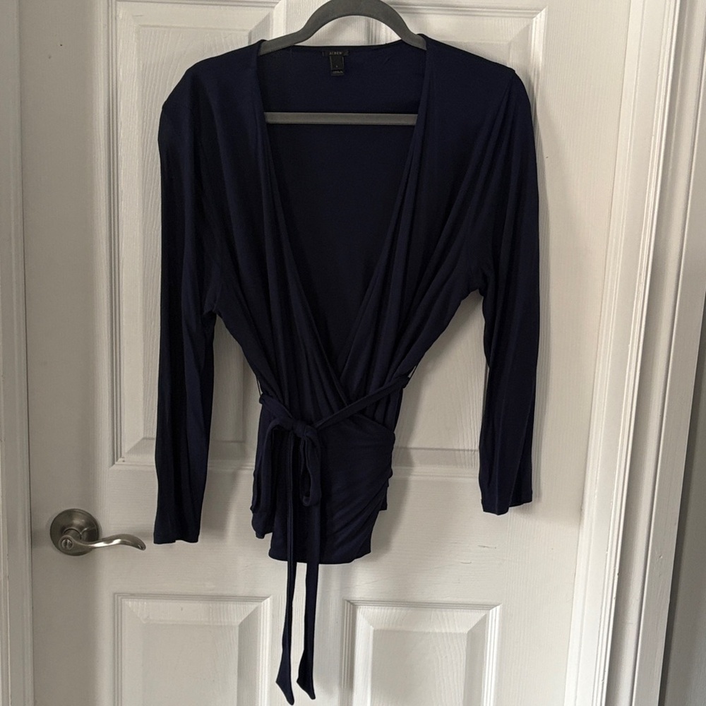 J.Crew Navy V-neck Wrap Top